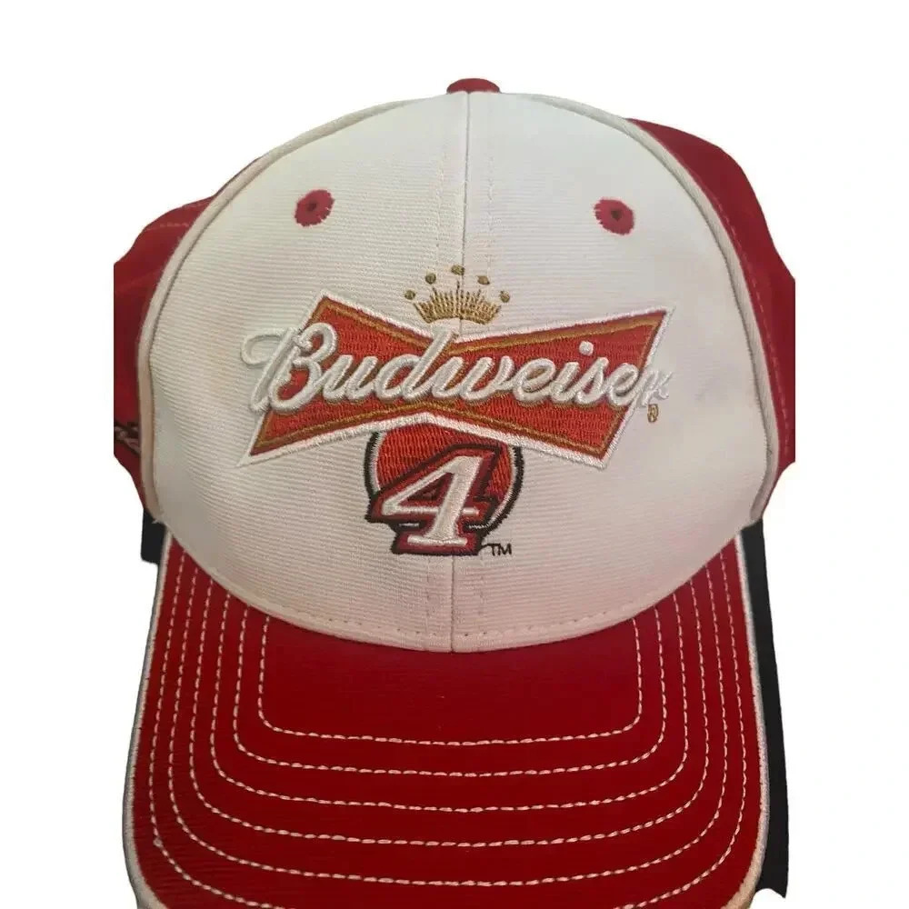 Chase Authentics Red Nascar Budweiser 4 Baseball Cap Size MD/LG